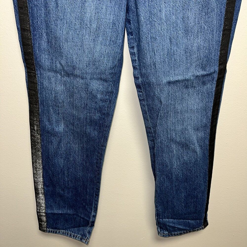 Madewell Jeans The Perfect Vintage AF692 Sz 26 Metallic Tuxedo Stripe High Rise - Picture 3 of 6